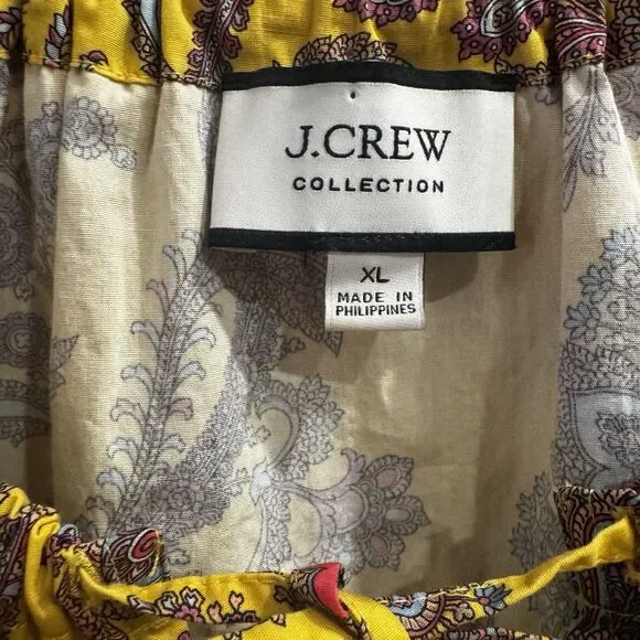 J. Crew Collection Tie-Neck Cotton Poplin Top in Ratti Golden Paisley XL - Picture 5 of 13